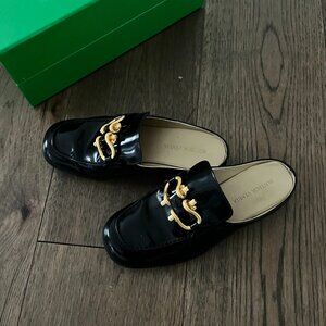 Bottega Veneta Black Monsieur Backless Loafer